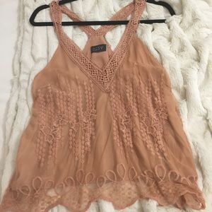 Astr blush lace blouse/tank top